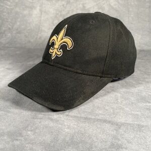 NFL New Orleans Saints Hat Cap Reebok Adjustable Strapback‎ Black NFL